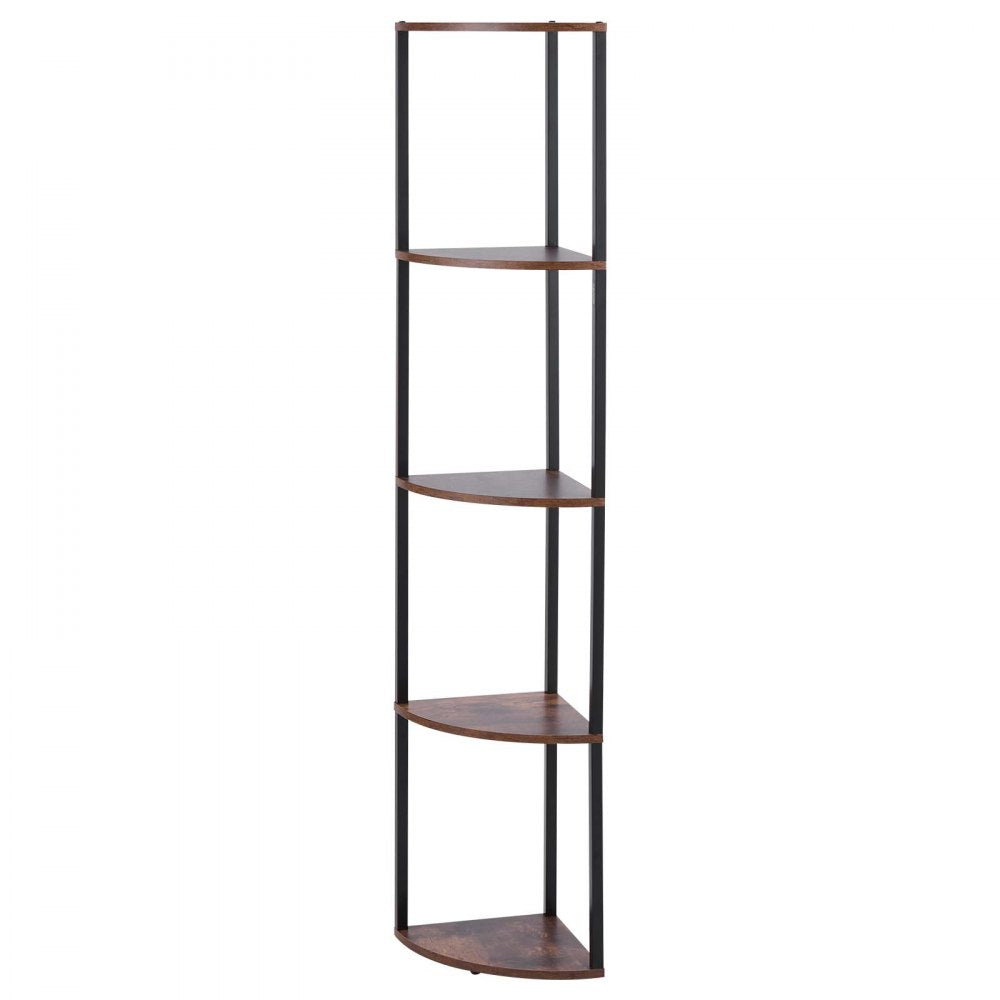 VEVOR 5 Tier Corner Shelf with LED Light, 64" Tall Corner Bookshelf with Storage Shelves for Collectibles, Display Shelf with Multi-color Lights Controlled Via RC/APP for Bedroom, Living Room, Office