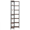 VEVOR 7 Tier Corner Bookshelf, 79" Tall Corner Bookcase with Heavy Duty Metal Frame & Wooden Shelves, Industrial Reversible L Shaped Corner Display Shelf for Bedroom, Living Room, Office