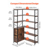 VEVOR 6 Tier Corner Bookshelf, 70" Tall Corner Bookcase with Storage Cabinet, 2 Barn Doors & 10 Storage Shelves, Farmhouse L Shaped Corner Display Shelf for Bedroom, Living Room, Office