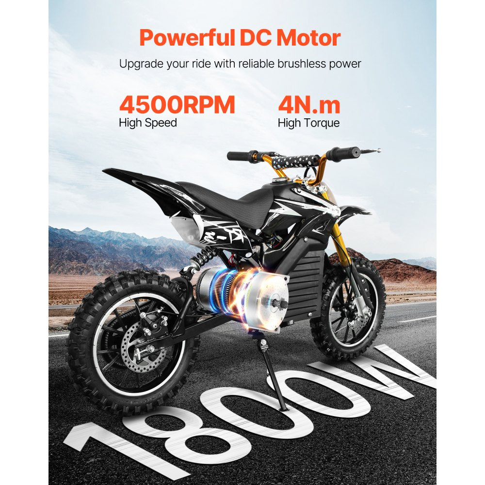 VEVOR 1800W Electric Brushless DC Motor, 48V 4500rpm Go Kart Electric Motor, Electric Dirt Bike Motor Engine for E-Bike Motorcycle Scooter DIY