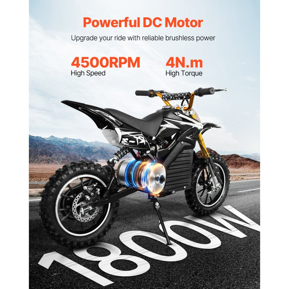 VEVOR 1800W Electric Brushless DC Motor Kit - 48V 4500rpm Motor with Upgraded Speed Controller, Foot Pedal and Throttle Grip Kit for Go Karts E-Bike Motorcycle Scooter
