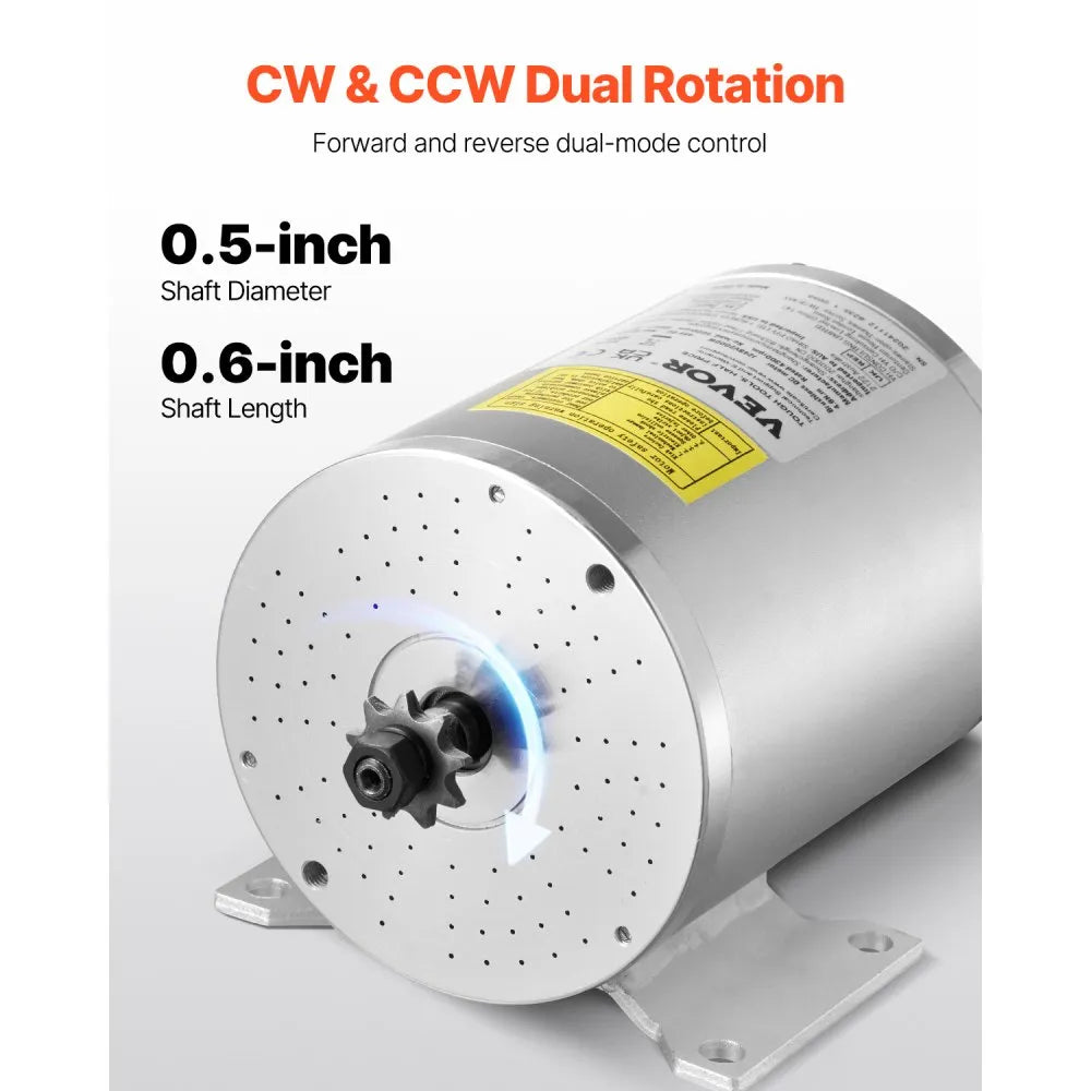 VEVOR 2000W Electric Brushless DC Motor Kit - 48V 4300rpm Motor with Upgraded Speed Controller for Go Karts E-Bike Motorcycle Scooter