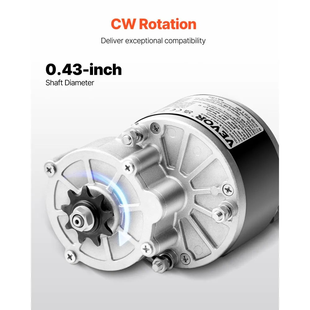 VEVOR 250W Electric Powerful DC Motor Kit - 24V 2700rpm Brushed Motor with Upgraded Speed Controller, Throttle Grip Kit for Go Karts E-Bike Motorcycle Scooter