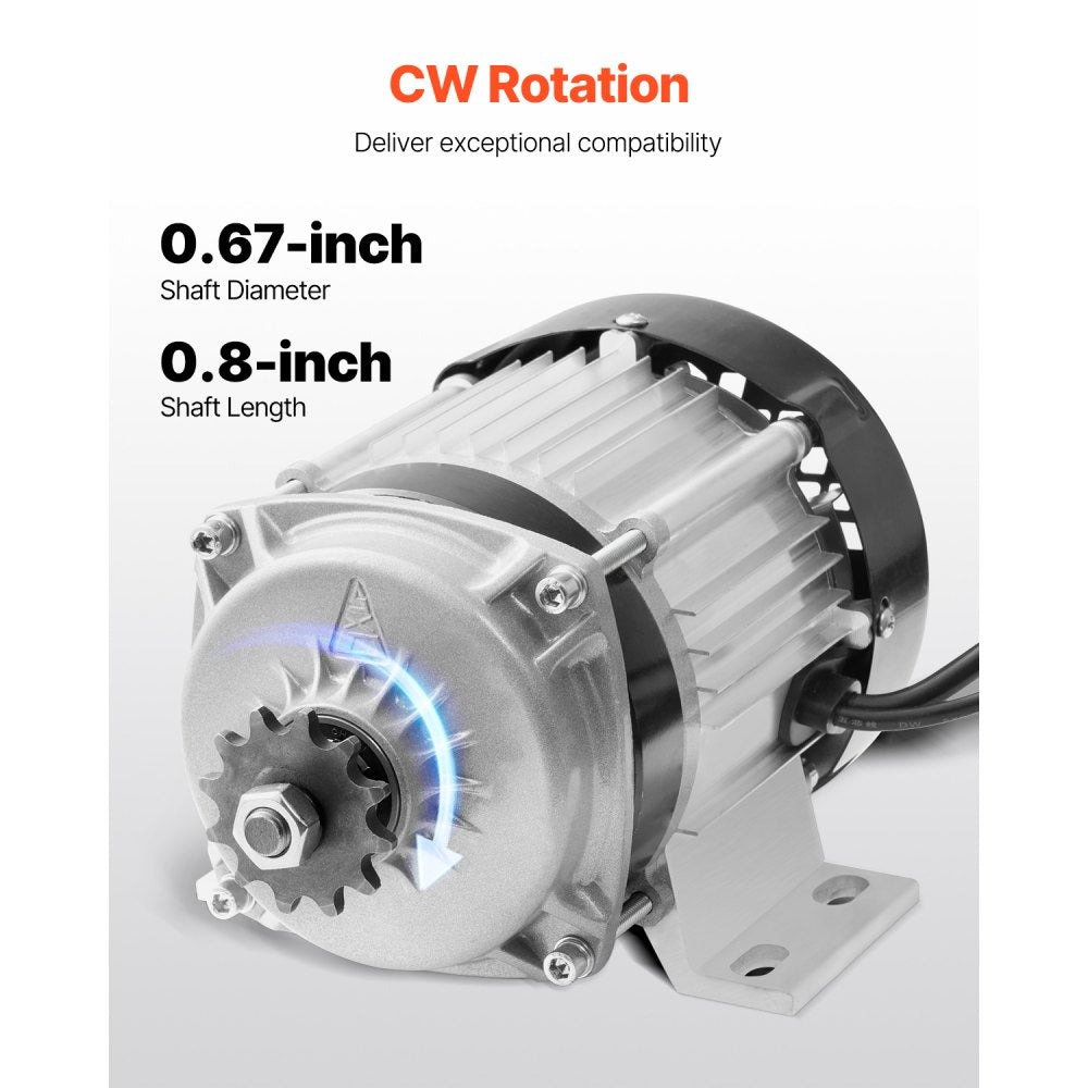 VEVOR 500W Electric Brushless DC Motor Kit - 48V 2700rpm Motor with Upgraded Speed Controller for Go Karts E-Bike Motorcycle Scooter