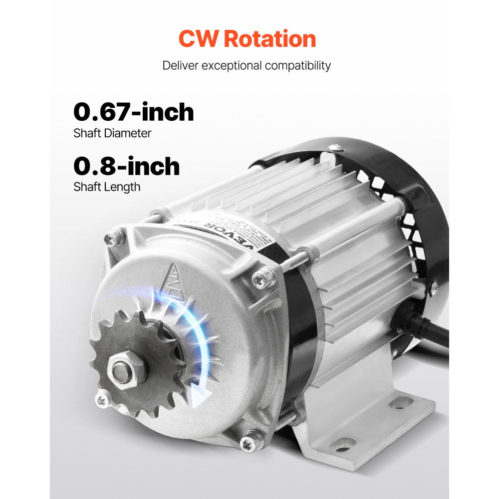 VEVOR 750W Electric Brushless DC Motor Kit - 48V 2700rpm Motor with Upgraded Speed Controller for Go Karts E-Bike Motorcycle Scooter