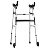 VEVOR 2 in 1 Folding Walker & Removable Armrests, Height Adjustable Foldable Walker with 5" Solid Wheels, Lightweight Aluminum | Front Wheeled Mobility Aid for Elderly Handicapped Disabled, 450 Pounds