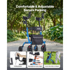 VEVOR Rollator Walker with Seat for Seniors, Foldable Rolling Walker, Lightweight Aluminum Mobility Walking Aid with PU Solid Wheels, Adjustable Handle, Storage Bag, Cup/Cane Holder - Supports 300LBS