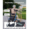 VEVOR Rollator Walker with Seat for Seniors, Foldable Rolling Walker, Lightweight Aluminum Mobility Walking Aid with PU Solid Wheels, Adjustable Handle, Storage Bag, Cup/Cane Holder - Supports 300LBS
