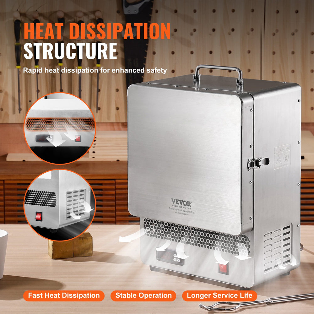 VEVOR Tabletop Kiln Melter, 1500W Electric Kiln, 2192℉ Max Temperature, Precise Control, Stainless Steel, Gold Melting Furnace for Wax Casting, Clay DIY, Metal Tempering, Glazing on Pottery, Silver