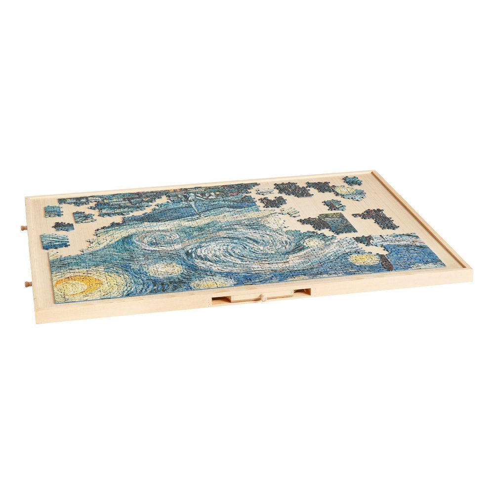 VEVOR 1500 Piece Rotating Puzzle Board with 5 Drawers and Cover, 34x25 inch in Portable Wooden Table, Jigsaw Puzzle Accessories for Adults, Puzzles Organizer Storage System, Birthday Gift for Mom