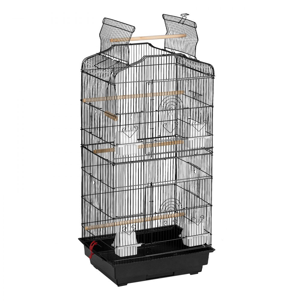 VEVOR 64-inch Open Top Large Parrot Bird Cage with Detachable Rolling Stand for Parakeets Finches Canaries Lovebirds Cockatiels Budgies Small Quaker Conures Flight Birdcage with Swing and Perch