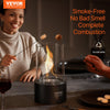 VEVOR Tabletop Fire Pit, 6 inch Metal Tabletop Fireplace Indoor Outdoor Decor, Portable Rubbing Alcohol Burner Smores Maker with Glass, for Patio Balcony with Extinguisher Cover,2.03lbs