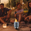 VEVOR Tabletop Fire Pit, 6 inch Stainless Steel Tabletop Fireplace Indoor Outdoor, Portable Rubbing Alcohol Burner Smores Maker,for Camping,Patio with Storage Bag,Cylinder Blue 1.96 lbs