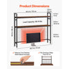VEVOR Desktop Bookshelf 3-Tier Countertop Storage Hutch with Grid Black, for Computer Desk, Metal Frame and Wooden Shelf, with Non-Slip Feet Pads, Desk Hutch Storage Organizer for Dorm, Home, Office