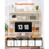 VEVOR Desktop Bookshelf 3-Tier Countertop Storage Hutch with Grid White, for Computer Desk, Metal Frame and Wooden Shelf, with Non-Slip Feet Pads, Desk Hutch Storage Organizer for Dorm, Home, Office