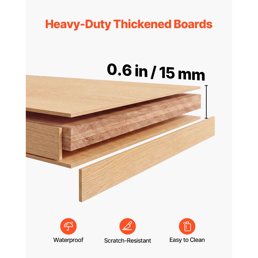 VEVOR Desktop Bookshelf 3-Tier Countertop Storage Hutch with Grid White, for Computer Desk, Metal Frame and Wooden Shelf, with Non-Slip Feet Pads, Desk Hutch Storage Organizer for Dorm, Home, Office