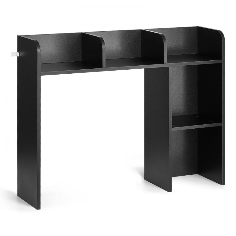 VEVOR Desktop Bookshelf, 2-Tier Desktop Storage Organizer, 37.2" x 9.5" x 28.9" Office Storage Rack Wood Display Shelf, Desktop Bookshelf Hutch with Anti-Slip Feet Pads, for Office, Home & Dorm, Black