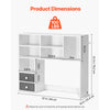 VEVOR Desktop Bookshelf, 3-Tier Desktop Storage Organizer, 37" x 10" x 31.1" Office Storage Rack Wood Display Shelf, Desktop Bookshelf Hutch with Two Fabric Drawers, for Office, Home & Dorm, White