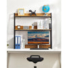 VEVOR Desktop Bookshelf, 2-Tier Desktop Storage Organizer, 37.4" x 12.6" x 35.4" Office Storage Rack Wood Color Display Shelf, Desktop Bookshelf Hutch with Anti-Slip Feet Pads, for Office, Home & Dorm