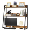 VEVOR Desktop Bookshelf, 2-Tier Desktop Storage Organizer, 37.4" x 12.6" x 35.4" Office Storage Rack Wood Color Display Shelf, Desktop Bookshelf Hutch with Anti-Slip Feet Pads, for Office, Home & Dorm