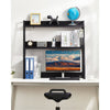 VEVOR Desktop Bookshelf, 2-Tier Desktop Storage Organizer, 37.4" x 12.6" x 35.4" Office Desk Storage Rack Display Shelf, Desktop Bookshelf Hutch with Anti-Slip Feet Pads, for Office, Home & Dorm, Black