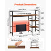 VEVOR Desktop Bookshelf 4-Tier Countertop Storage Hutch for Computer Desk, Metal Frame and Wooden Shelf, with Non-Slip Feet Pads, Multipurpose Desk Hutch Storage Organizer for Dorm, Home, and Office