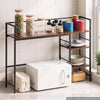 VEVOR Desktop Bookshelf 4-Tier Countertop Storage Hutch for Computer Desk, Metal Frame and Wooden Shelf, with Non-Slip Feet Pads, Multipurpose Desk Hutch Storage Organizer for Dorm, Home, and Office