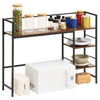 VEVOR Desktop Bookshelf 4-Tier Countertop Storage Hutch for Computer Desk, Metal Frame and Wooden Shelf, with Non-Slip Feet Pads, Multipurpose Desk Hutch Storage Organizer for Dorm, Home, and Office
