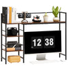 VEVOR Desktop Bookshelf 4-Tier Countertop Storage Hutch for Computer Desk, Metal Frame and Wooden Shelf, with Non-Slip Feet Pads, Multipurpose Desk Hutch Storage Organizer for Dorm, Home, and Office