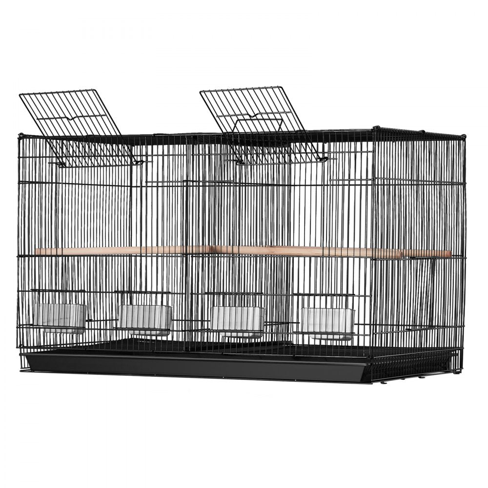 VEVOR 30-inch Flight Bird Cage, Stackable Divided Small Parakeet Cage for Parrots Canaries Cockatiels Lovebirds Finches Budgies Conures Macaws Pet Travel Birdcage with Handle and Perches