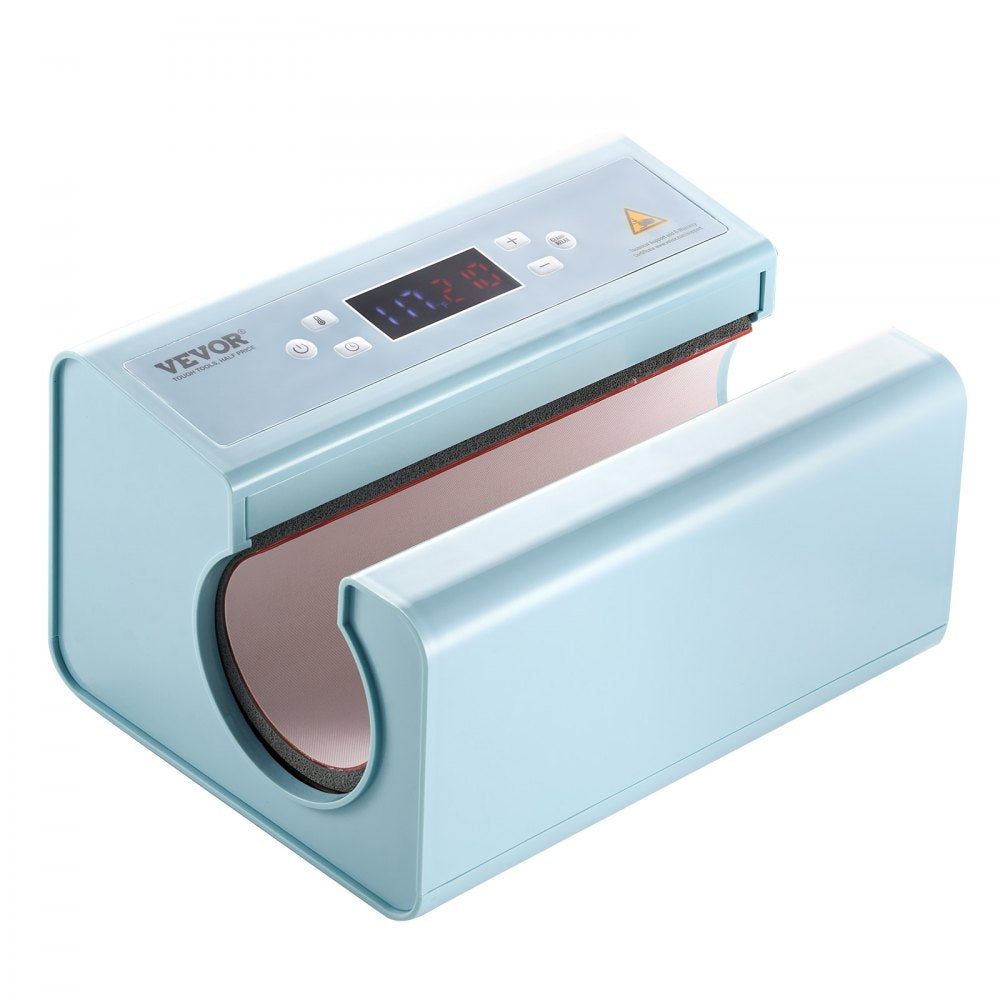 VEVOR Auto Tumbler Heat Press Machine, Mug Heat Press for 11-30oz Sublimation Tumblers, Heat Up Fast and Even, Tumbler Press with Tape and Glove, Temp and Time Setting, for Tumblers, Cups, Mugs, Blue