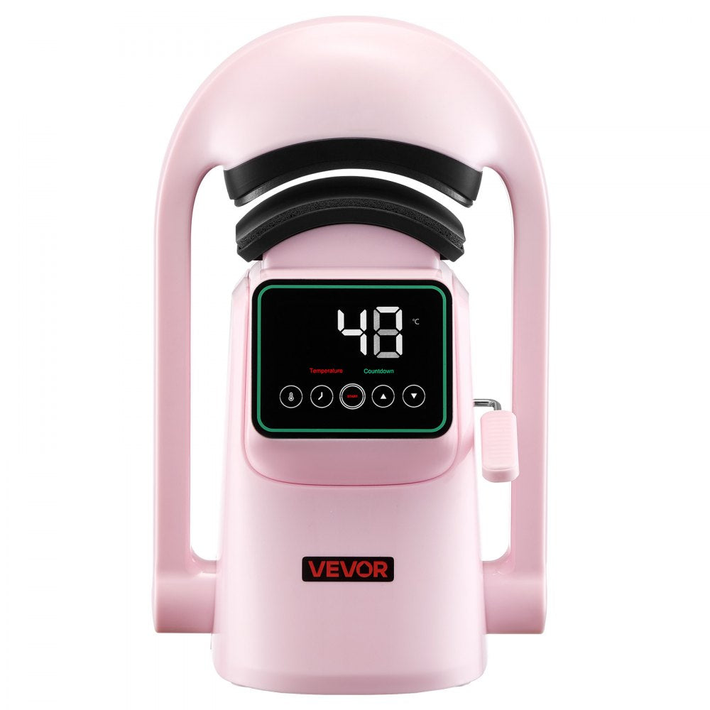 VEVOR Auto Hat Heat Press Machine, with 2pcs Interchangeable Platens, Automatic Open and Release, Touchscreen for Precise Time and Temperature Control, Heat Transfer Printing for Caps, Hats, Pink