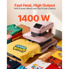 VEVOR Auto Heat Press Machine 15 x 15 inch T-Shirt Press Machine Pink, Auto Release and Adjustable Pressure, Digital Display, Rapid and Even Heating, for Sublimation, Vinyl, Heat Transfer Projects