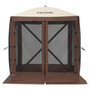 VEVOR Pop Up Gazebo Tent, Pop-Up Screen Tent 4 Sided Canopy Sun Shelter with 4 Removable Privacy Wind Cloths & Mesh Windows, 6x6FT Quick Set Screen Tent with Mosquito Netting, Brown