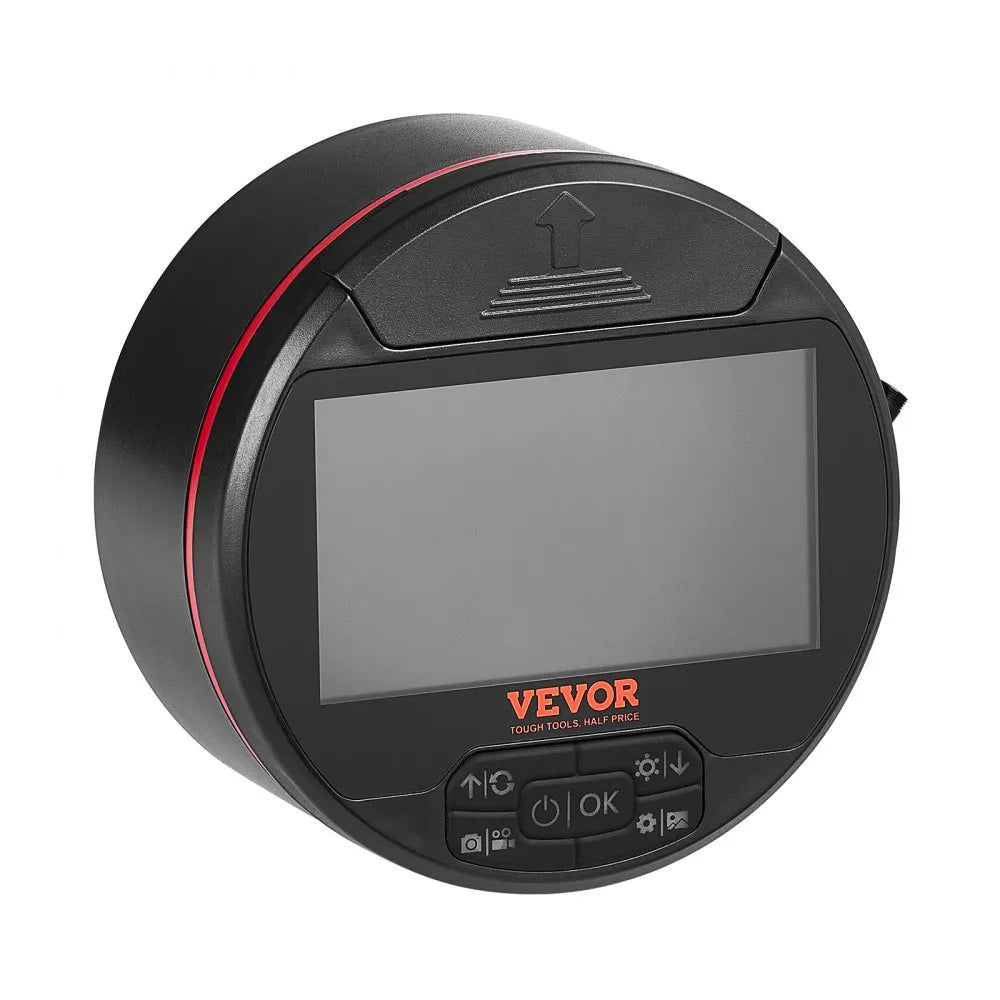 VEVOR Borescope Triple Lens Endoscope Camera with Light, 4.3" IPS Screen Inspection Camera with 8 + 2 Lights, IP67 Waterproof Snake Scope Camera for Automotive, Plumbing (16.4FT Cable, 32GB Card)