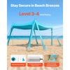 VEVOR Beach Tent Sun Shelter, UPF50+ Sun Protection, 6.6 ft Tall, 10 x 10 ft, Easy Pop Up Beach Canopy with Sandbags, Stability Poles, Sand Shovels, Portable Shade for Family, Camping, Fishing, Green