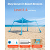 VEVOR Beach Tent Sun Shelter, UPF50+ Sun Protection, 6.6 ft Tall, 10x10 ft, Easy Pop Up Beach Canopy with 4 Sandbags, Stability Poles, Sand Shovels, Portable Shade for Family Outings, Camping, Fishing
