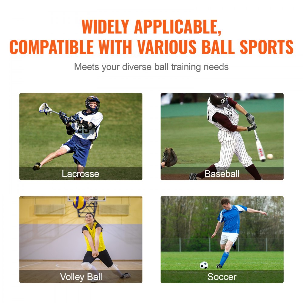 VEVOR Lacrosse Rebounder for Backyard, 5x7 Ft Volleyball Bounce Back Net, Pitchback Throwback Baseball Softball Return Training Screen, Adjustable Angle Shooting Practice Training Wall with Target