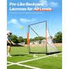 VEVOR Lacrosse Goal, 6' x 6' Lacrosse Net, Portable Lacrosse Goal with Carry Bag, Fiberglass Rod Backyard Lacrosse Training Equipment, Easy Setup Collegiate Goal, Perfect for Youth Adult Training
