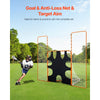 VEVOR 3-IN-1 Lacrosse Goal, 12x9 ft Lacrosse Net with Backstop and Target, Quick & Easy Setup Backyard Rebounder Equipment, Steel Frame Training Nets, Suitable for Youth Adult Training, Orange