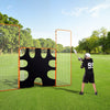 VEVOR 3-IN-1 Lacrosse Goal, 12x9 ft Lacrosse Net with Backstop and Target, Quick & Easy Setup Backyard Rebounder Equipment, Steel Frame Training Nets, Suitable for Youth Adult Training, Orange