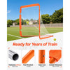 VEVOR Lacrosse Goal, 4' x 4' Small Kids Lacrosse Net, Folding Portable Lacrosse Goal with Carry Bag, Iron Frame Backyard Training Equipment, Quick & Easy Setup, Perfect for Youth Training, Orange
