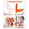 VEVOR Lacrosse Goal, 6' x 6' Lacrosse Net, Folding Portable Backyard Lacrosse Training Equipment, Steel Frame Training Net, Quick & Easy Setup Lacrosse Goal, Perfect for Youth Adult Training, Orange