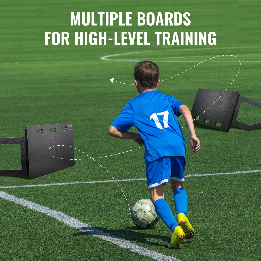 VEVOR Soccer Rebounder Board, 40"X16" Portable Soccer Wall with 2 Angles Rebound, Foldable HDPE Kickback Rebound Board, Soccer Training Equipment for Kids and Adults, Passing & Shooting Practice