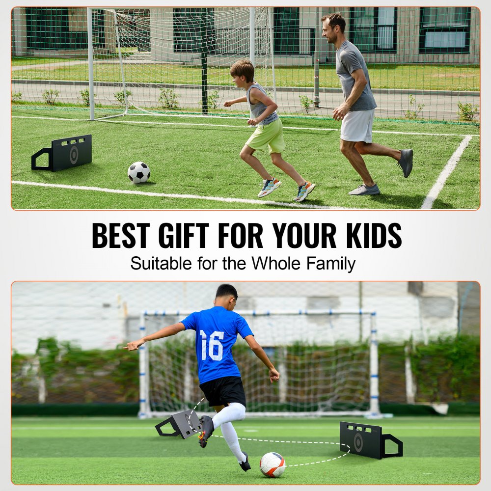 VEVOR Soccer Rebounder Board, 32"X12" Portable Soccer Wall with 2 Angles Rebound, Foldable HDPE Kickback Rebound Board, Soccer Training Equipment for Kids and Adults, Passing & Shooting Practice