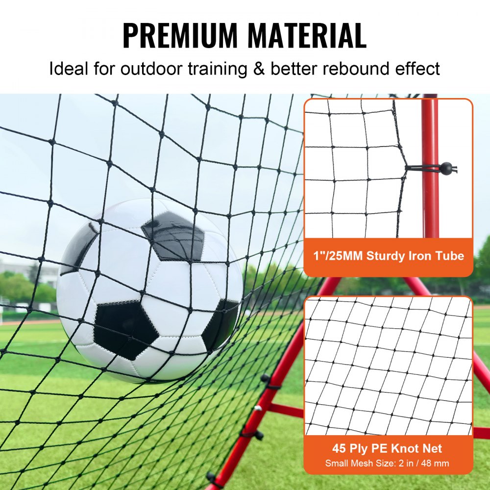 VEVOR Soccer Rebounder Rebound Net, Kick-Back 39"x39", Portable Football Training Gifts, Aids & Equipment for Kids Teens & All Ages, Easy Set Up & Perfect Storage