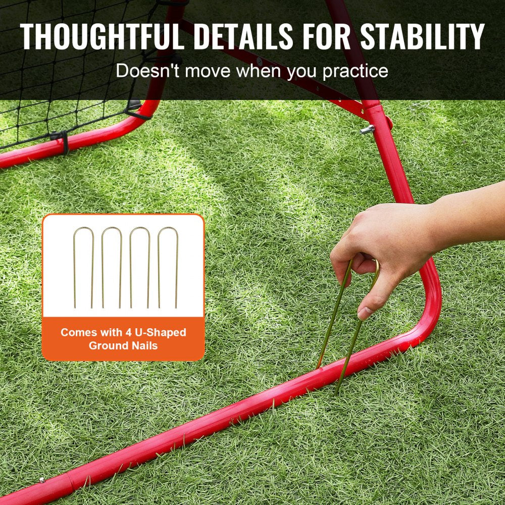 VEVOR Soccer Rebounder Rebound Net, Kick-Back 39"x39", Portable Football Training Gifts, Aids & Equipment for Kids Teens & All Ages, Easy Set Up & Perfect Storage