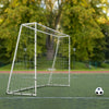VEVOR Soccer Rebound Trainer, 8x6FT Iron Soccer Training Equipment, Sports Football Rebounder Wall with Double-Sided Rebounding Net & Goal, Perfect for Backyard Practicing, Solo Training, Passing