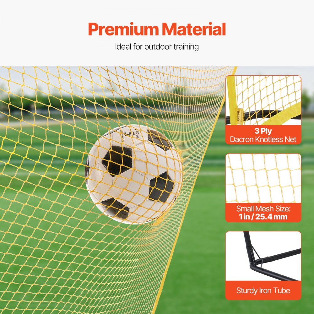 VEVOR Soccer Rebounder, Portable Soccer Trainer, 7x7FT Iron & Polyester Soccer Practice Equipment, Sports Football Rebounder Wall with Portable Bag, Perfect for Team Solo Training, Passing, Volley