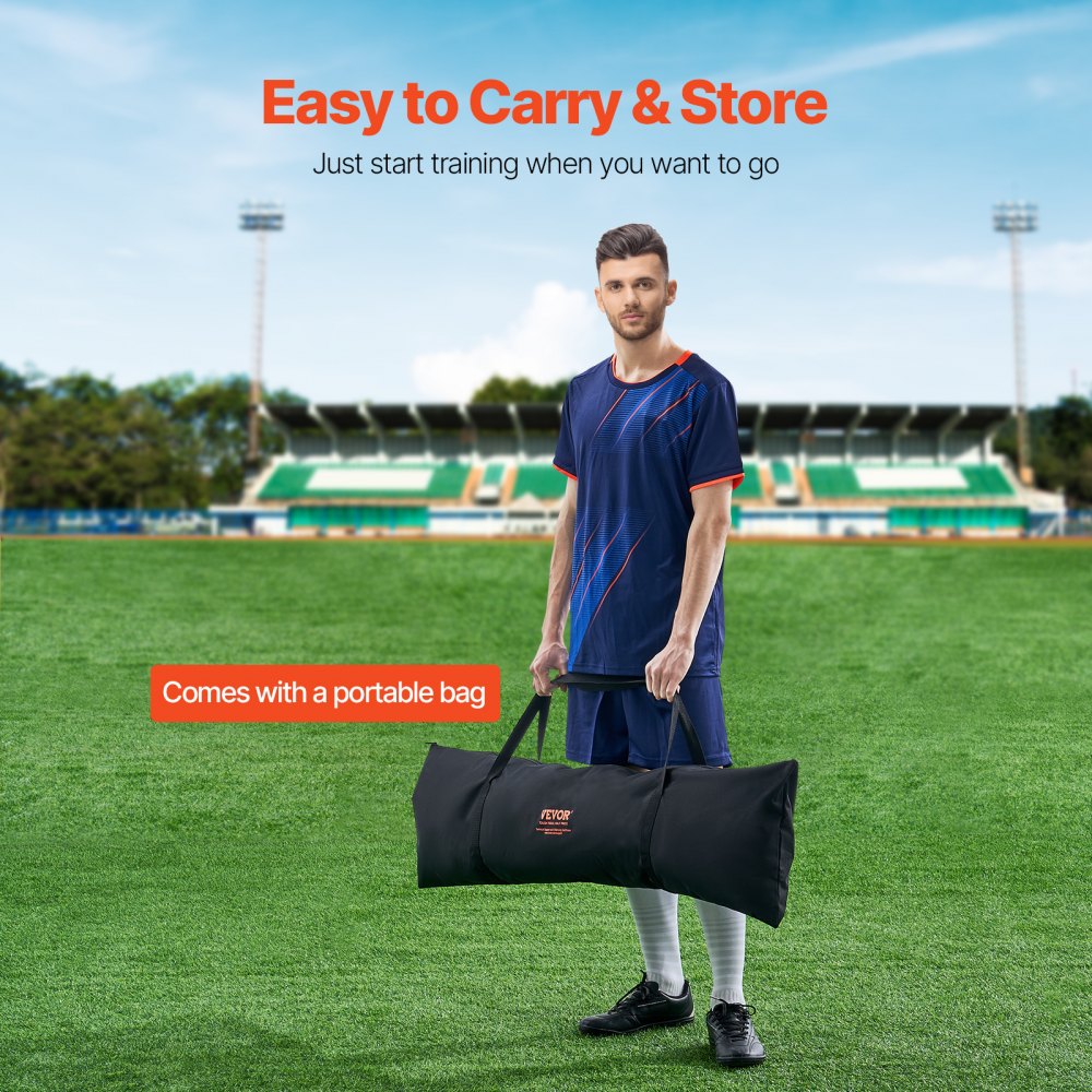 VEVOR Soccer Rebounder, Portable Soccer Trainer, 7x7FT Iron & Polyester Soccer Practice Equipment, Sports Football Rebounder Wall with Portable Bag, Perfect for Team Solo Training, Passing, Volley